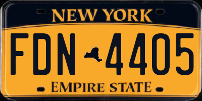 NY license plate FDN4405