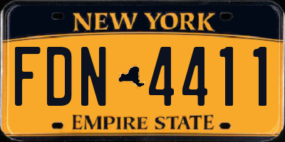 NY license plate FDN4411