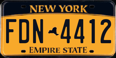 NY license plate FDN4412