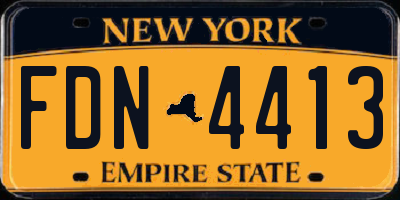 NY license plate FDN4413