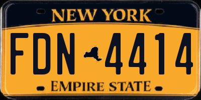 NY license plate FDN4414
