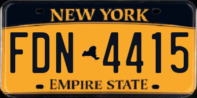 NY license plate FDN4415