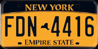 NY license plate FDN4416