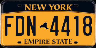 NY license plate FDN4418