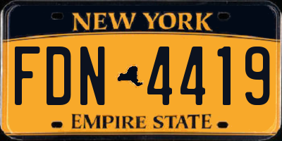 NY license plate FDN4419