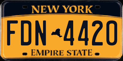 NY license plate FDN4420
