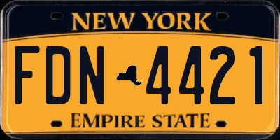 NY license plate FDN4421