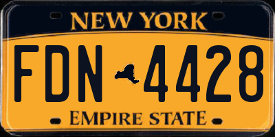 NY license plate FDN4428