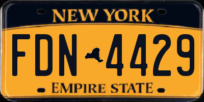 NY license plate FDN4429
