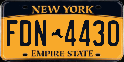 NY license plate FDN4430