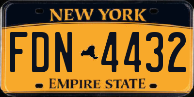 NY license plate FDN4432