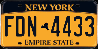 NY license plate FDN4433