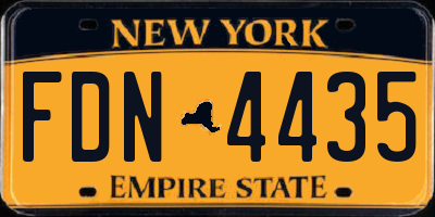 NY license plate FDN4435