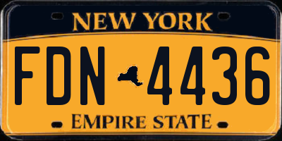 NY license plate FDN4436