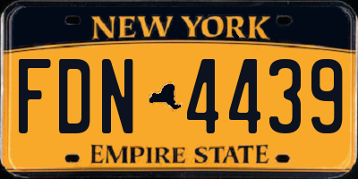 NY license plate FDN4439