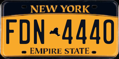 NY license plate FDN4440