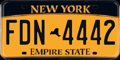 NY license plate FDN4442