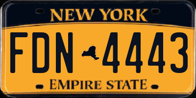 NY license plate FDN4443