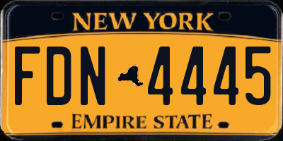 NY license plate FDN4445