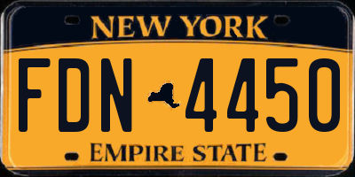 NY license plate FDN4450