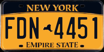 NY license plate FDN4451