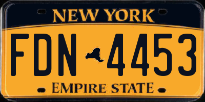 NY license plate FDN4453