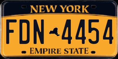 NY license plate FDN4454