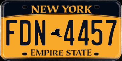 NY license plate FDN4457