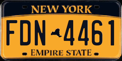 NY license plate FDN4461