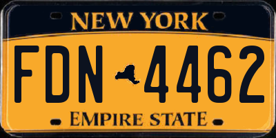 NY license plate FDN4462