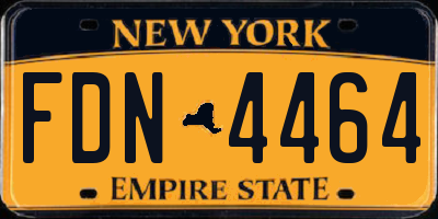 NY license plate FDN4464