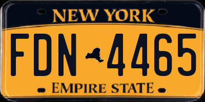 NY license plate FDN4465