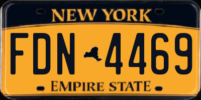 NY license plate FDN4469