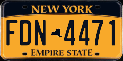 NY license plate FDN4471