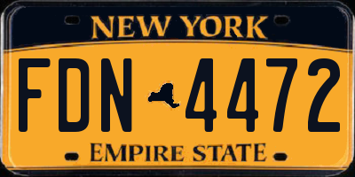 NY license plate FDN4472