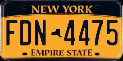 NY license plate FDN4475