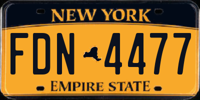 NY license plate FDN4477