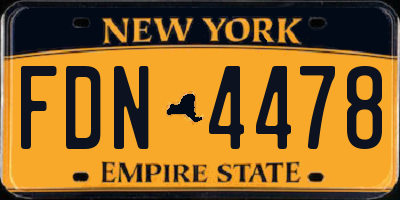 NY license plate FDN4478