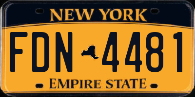 NY license plate FDN4481