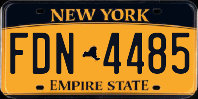 NY license plate FDN4485