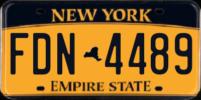 NY license plate FDN4489