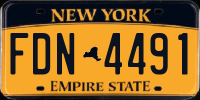 NY license plate FDN4491