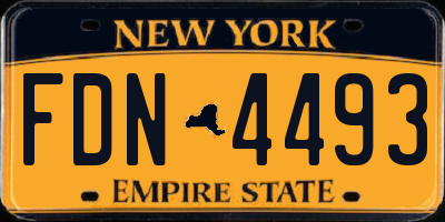 NY license plate FDN4493