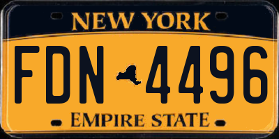 NY license plate FDN4496