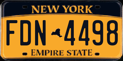 NY license plate FDN4498