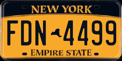 NY license plate FDN4499
