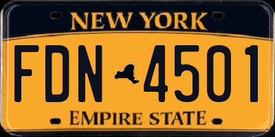 NY license plate FDN4501