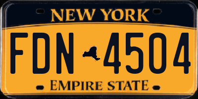 NY license plate FDN4504
