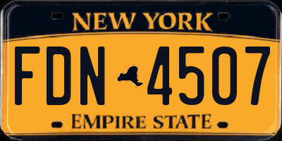 NY license plate FDN4507