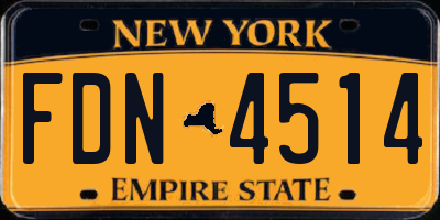 NY license plate FDN4514